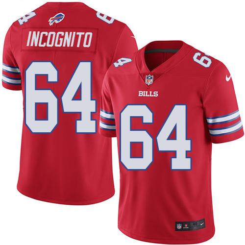 Nike Bills #64 Richie Incognito Red Men's Stitched NFL Elite Rush Jersey